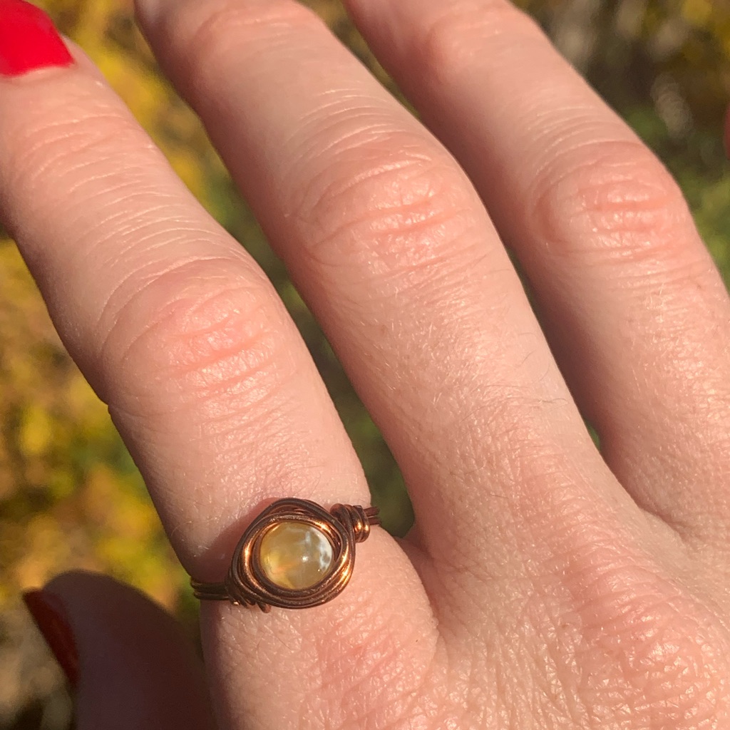 Yellow Agate Ring
